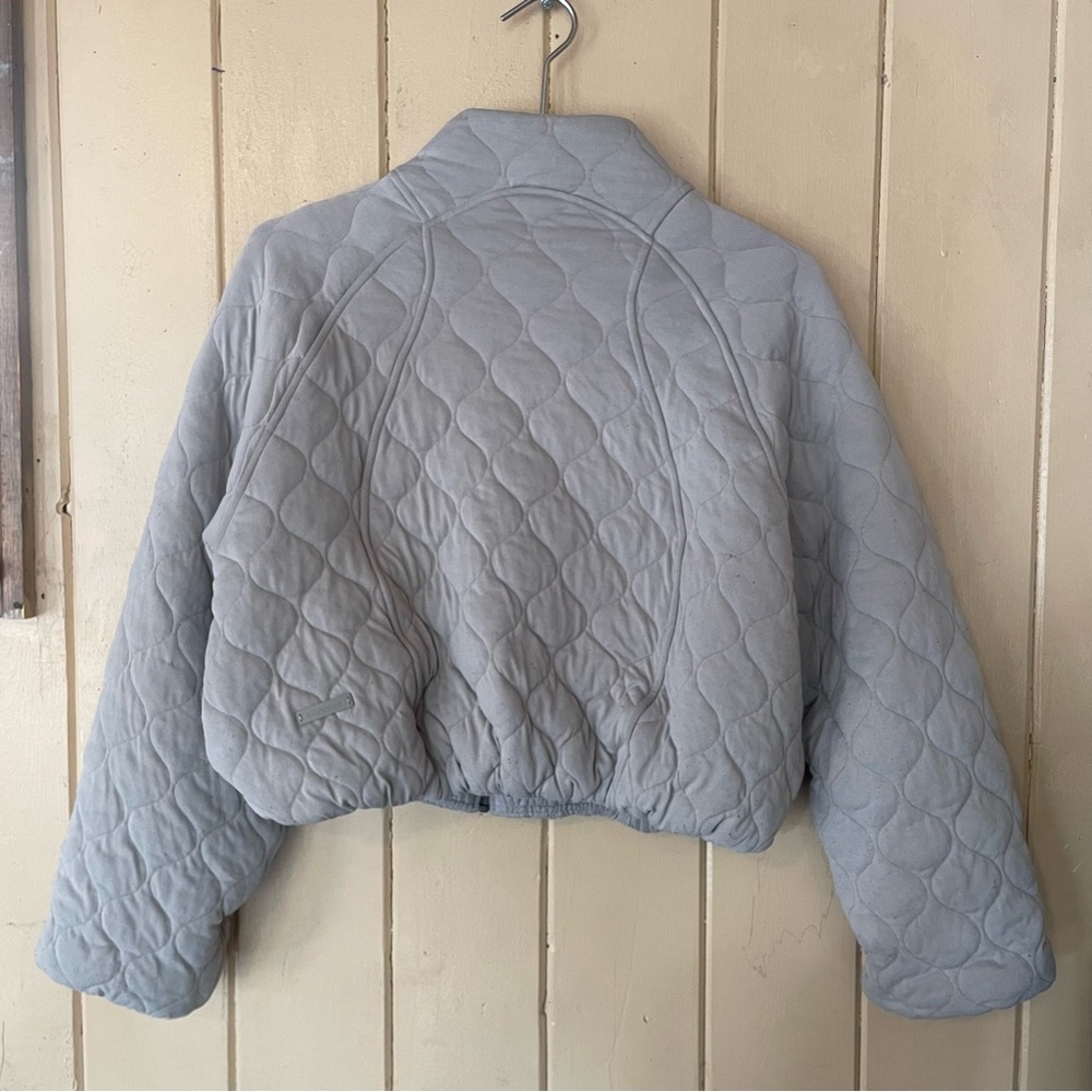 Lululemon Quilted Bomber Jacket Riverstone Size 8 - Picture 7 of 9